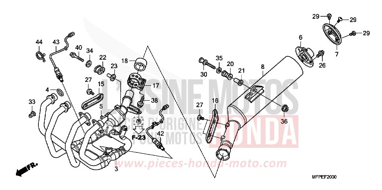 ABGAS-SCHALLDAEMPFER von CB1300 Super Bold'or ABS GRAPHITE BLACK (NHB01EB) von 2010